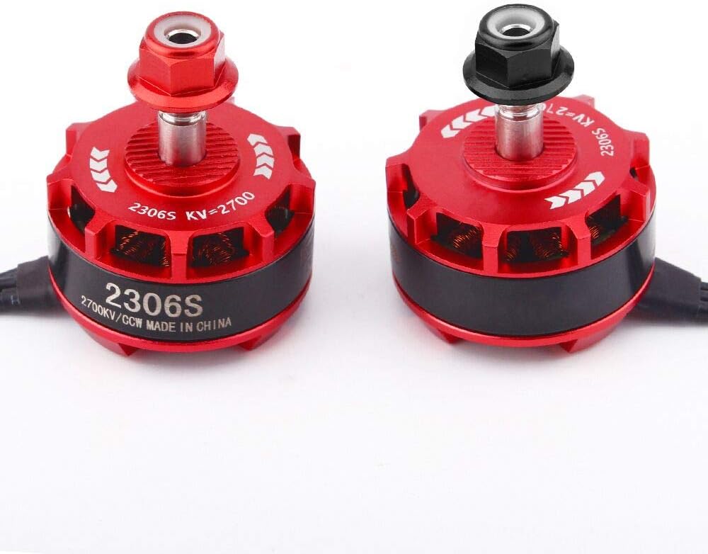 Quadcopter Motor, Rcharlance 2 Pics CW/CCW BR2306S 2-4S Brushless Motor for X210 X220 250 FPV Racing Drone Multirotors Quadcopter 1CW 1CCW (2700kv)