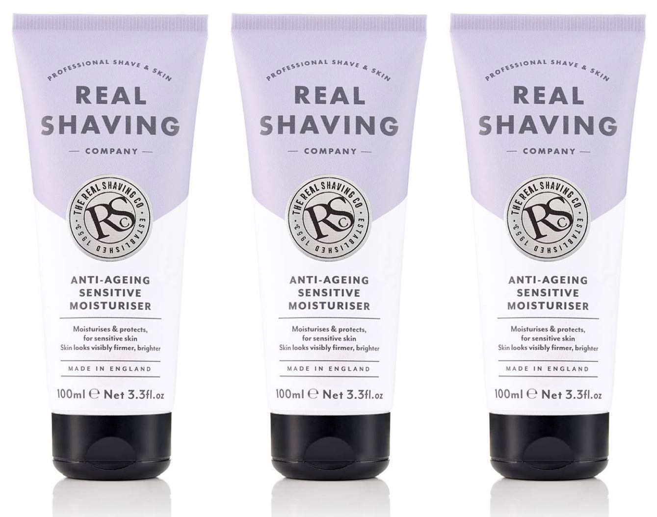 Pack of 3 The Real Shaving Company Anti Ageing Moisturiser 120 g (Anti-Ageing Face Moisturiser)