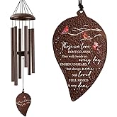 Memorial Sympathy Wind Chimes for Loss of Loved One 32'', Cardinal Wind Chimes in Memory of a Loved One, Cardinal Memorial Gifts, Bereavement Condolence Remembrance Gifts,Bronze