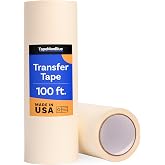 TapeManBlue 12" x 100' Roll of Paper Transfer Tape for Vinyl, Made in America, Premium-Grade Transfer Paper for Vinyl with Layflat Adhesive for Crafts, Decals, and Letters