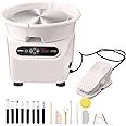 VEVOR 25CM Pottery Wheel for Adults Beginners, Direct Drive Ceramic Pottery Wheel with LCD Touch Screen Foot Pedal 50-300RPM Adjustable Speed, 350W Electric Wheel for Pottery Art Craft DIY, White
