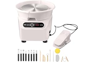 VEVOR 450W Direct Drive Pottery Wheel, 11 inch Forming Machine for Adults with LCD Touch Screen Foot Pedal, 50-300RPM Speed Adjustable Clay Potter's Wheel, for Ceramic Work Art Craft Home DIY, White