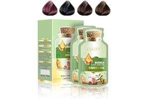 GINADAY Bubble Plant Hair Dye，Pure Plant Extract for Grey Hair Color Bubble Dye Shampoo. (Chestnut Brown)