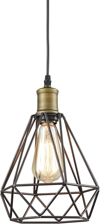 Amazon Yobo照明ヴィンテージオイルはブロンズポリゴンワイヤペンダントライトアールデコ Yobo Lighting ペンダントライト 通販