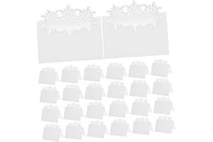 Mobestech 50pcs Christmas Snowflake Place Cards Name Tent Cards for Table Setting Blank Table for Wedding