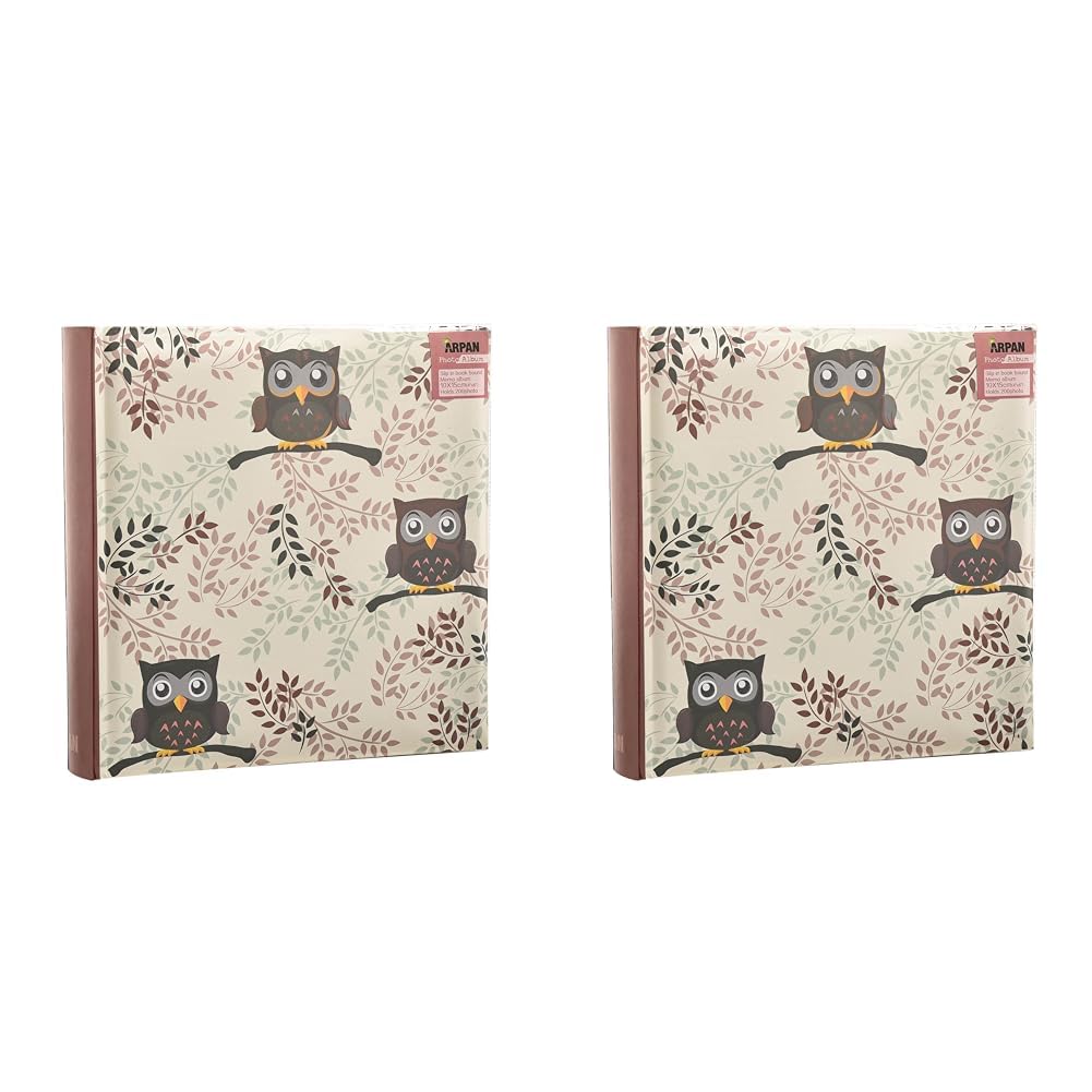 Arpan Owl Design Photo Album Slip In Case Memo Album 6x4" for 200 Photos (Pack of 2)