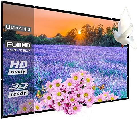 84 Inch Portable Projector Screen Outdoor,WRLSUN 16:9 Folding Home Theater Movie Screen - for Office/Exhibition/Convention/Party