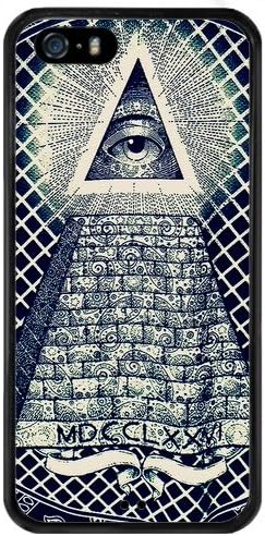 iPhone SE Case,Illuminati Pyramid Black TPU and PC Protective Bumper [Slim Fit ] Case For iPhone SE