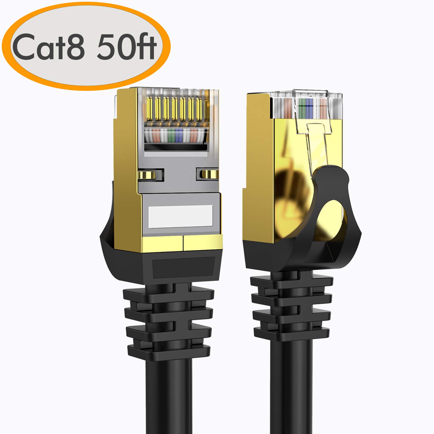 Cable Gaming Cat8 Cat7,15FT Outdoor Nework Gigabit Cord with