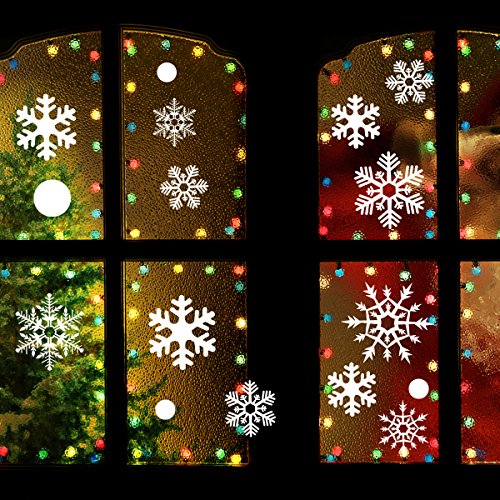 48pcs Snowflake Window Clings Glueless PVC Wall Stickers for Window Glasses Christmas Window Decorations