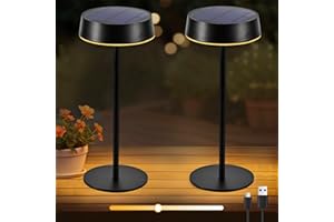 Lacasa Cordless Solar Table Lamps Rechargeable, 2 Pack Touch Dimmable Battery Operated Table Lamp, 200LM 3 Modes LED Desk Lamp IP67 Waterproof Portable Lamp Table Night Light for Indoor and Outdoor