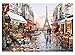Tonzom Wooden Framed Paint By Number Kits Diy Canvas Oil Painting for Kids, Students, Adults Beginner – Romantic Paris Street 16x20 inch with Brushes and Acrylic Pigment