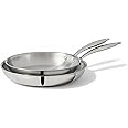Lagostina Forte 3 Ply Clad 2-Pack Skillet Set (26cm/ 10 in and 30cm/ 12 in), 18/10 Stainless Steel Interior, Induction Ready,