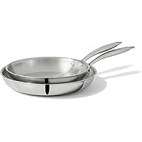 Lagostina Forte 3 Ply Clad 2-Pack Skillet Set (26cm/ 10 in and 30cm/ 12 in), 18/10 Stainless Steel Interior, Induction Ready,