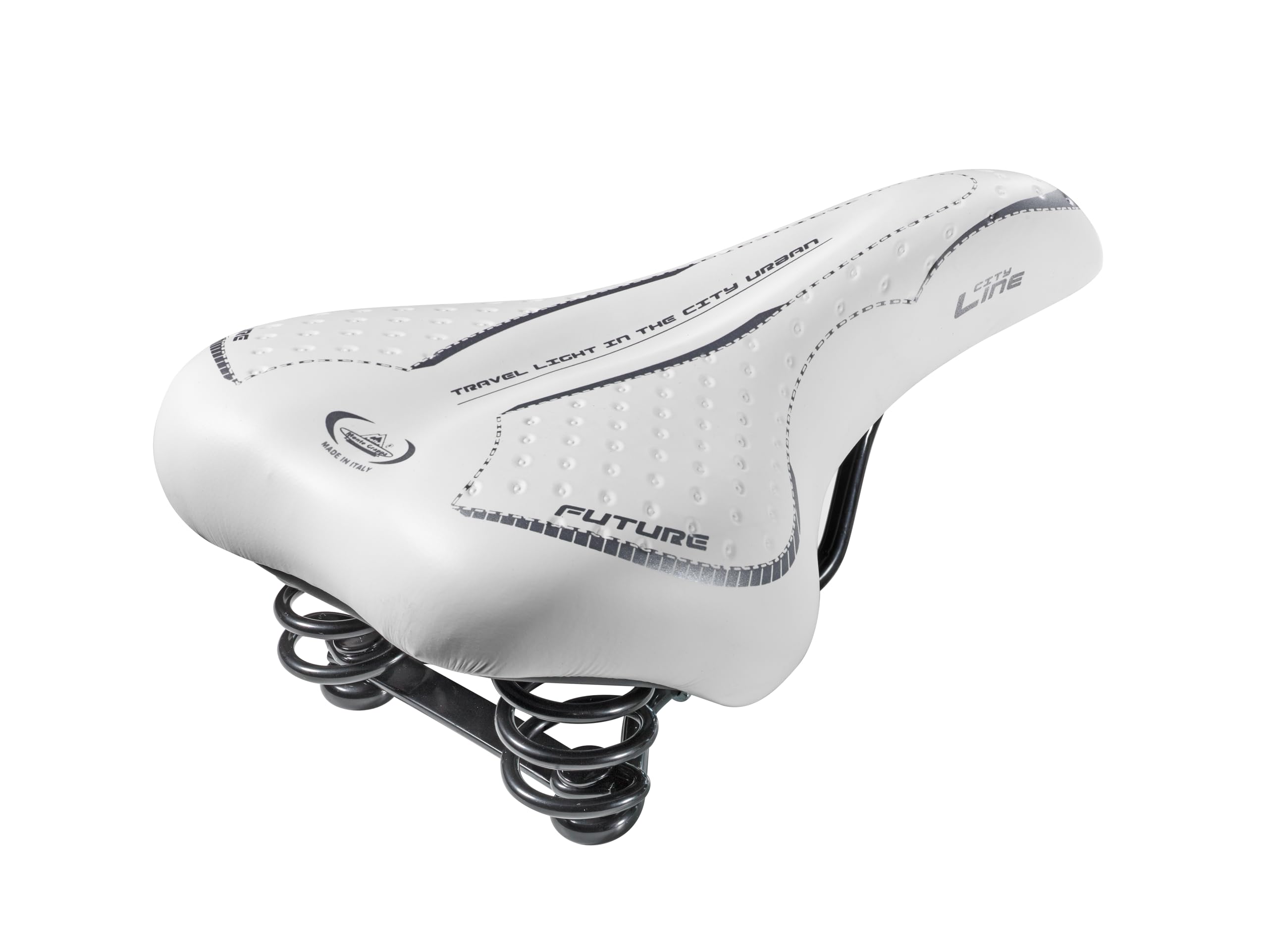 CUCUBA Montegrappa Saddle for City Bike Men's MTB Classic City Line Future Man Holland with Faux Leather Springs
