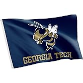 Desert Cactus Georgia Tech GT Flag - 3 x 5 Feet Yellow Jackets Banner, Indoor/Outdoor Durable Fabric, 100% Polyester Design (Style 3)