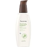 Aveeno Positively Radiant Face Moisturizer with SPF 30 Sunscreen, Hydrating Facial Moisturizer with Soy Extract to Visibly Improve Skin Tone and Texture, Hypoallergenic Formula, Oil-Free, 2.3 FL OZ