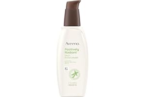 Aveeno Positively Radiant Face Moisturizer with SPF 30 Sunscreen, Hydrating Facial Moisturizer with Soy Extract to Visibly Improve Skin Tone and Texture, Hypoallergenic Formula, Oil-Free, 2.3 FL OZ