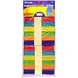 BAZIC Colored Craft Sticks, Assorted, 100 Per Pack