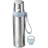 Keith 27 oz Titanium Vacuum Insulated Water Bottles, Leakproof Water Bottle | Pure titanium, 12h+ insulation, lightweight 470g, 2 interchangeable lids, clean taste, travel ready