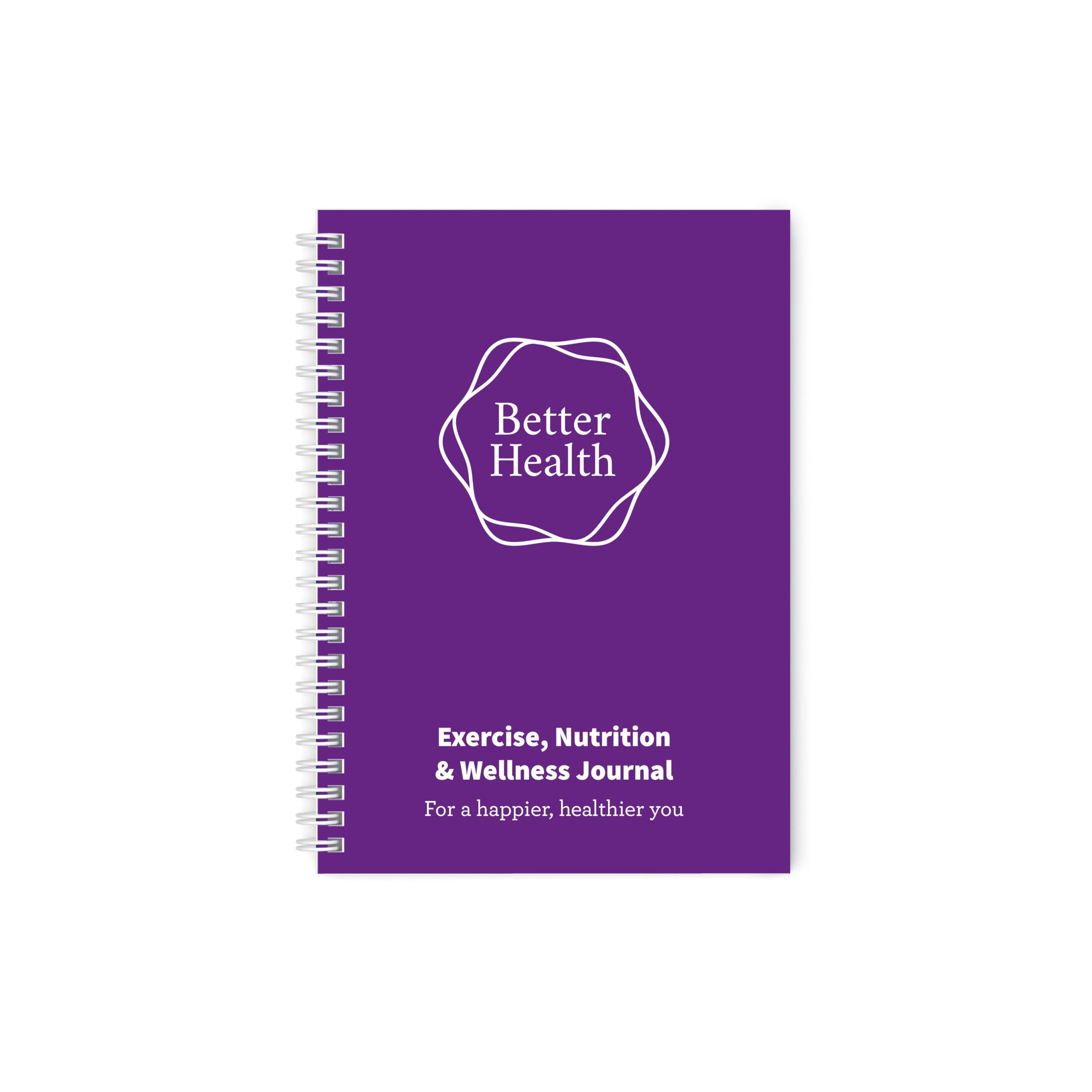 Better Health - Exercise, Nutrition & Wellness Journal - Stay healthy with our handy, simple tracking charts - A5 size with 104 undated pages - For A Happier, Healthier Life (Purple)