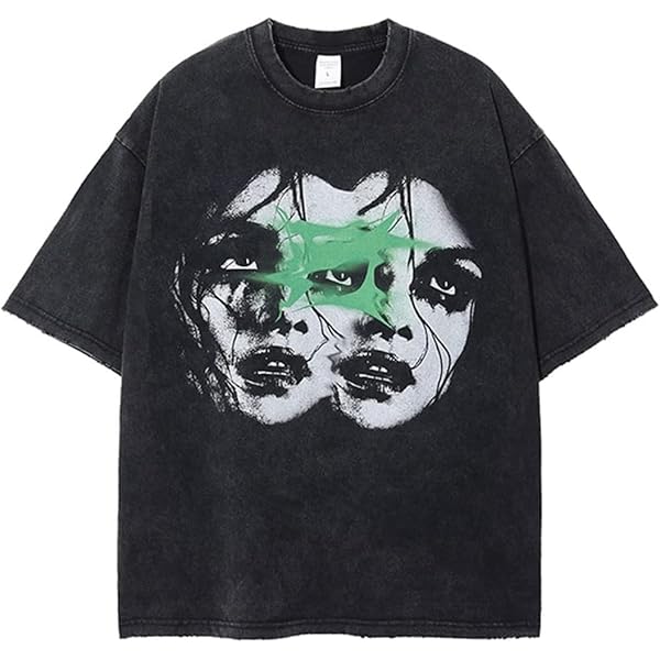 Y2k Vintage Tees for Men Punk Goth Oversized T Shirts Grunge