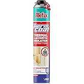 Akfix Thermcoat Spray Foam Insulation - Polyurethane Expanding Foam for Wall and Attic, Heat&Acoustic Insulation, Dispensing 