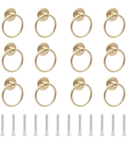 Jersvimc 5Pcs Gold Ring Drawer Pulls, Brass Cabinet Ring Handles Drop Knobs Single Hole Dresser Pulls for Furniture Cupboard Closet Kitchen Door(1" x 2") - Amazon.com Jersvimc 5Pcs Gold Ring Drawer Pulls, Brass Cabinet Ring Handles Drop Knobs Single Hole Dresser Pulls for Furniture Cupboard Closet Kitchen Door(1" x 2") - Amazon.com