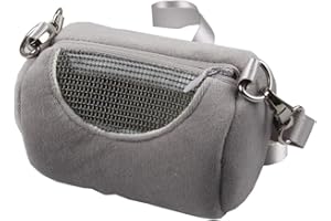 ANIAC Small Pet Carrier Bag with Adjustble Shoulder Strap Hamster travel cage Breathable Rat Carrier Portable Travel Carrier for Guinea pig Birds Bearded Dragon Hedgehog (Small, Grey)