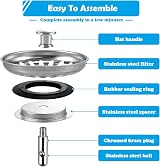 OWill Kitchen Sink Strainer Plug 78mm Stainless Steel Universal view 3