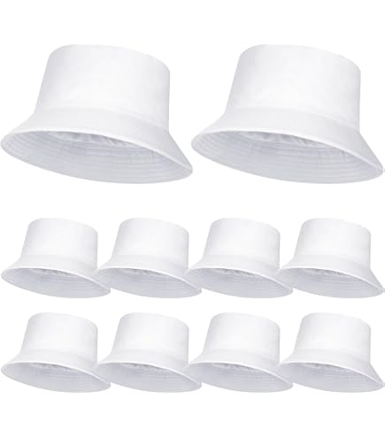Amazon.com: 12 Pack White Bucket Hats Bulk Cotton  display picture 2