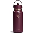 Hydro Flask Water Bottle - Insulated Stainless Steel - Wide Straw Lid, Non Spill, Leakproof in 32 Oz Cherry Rose Gold