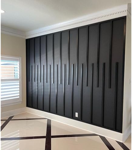 Peel And Stick Board & Batten Wall Panel Kit – 19 Pcs, 93.93"x56" – DIY Decorative Wall Molding, Wainscoting, Easy Installation - View #10