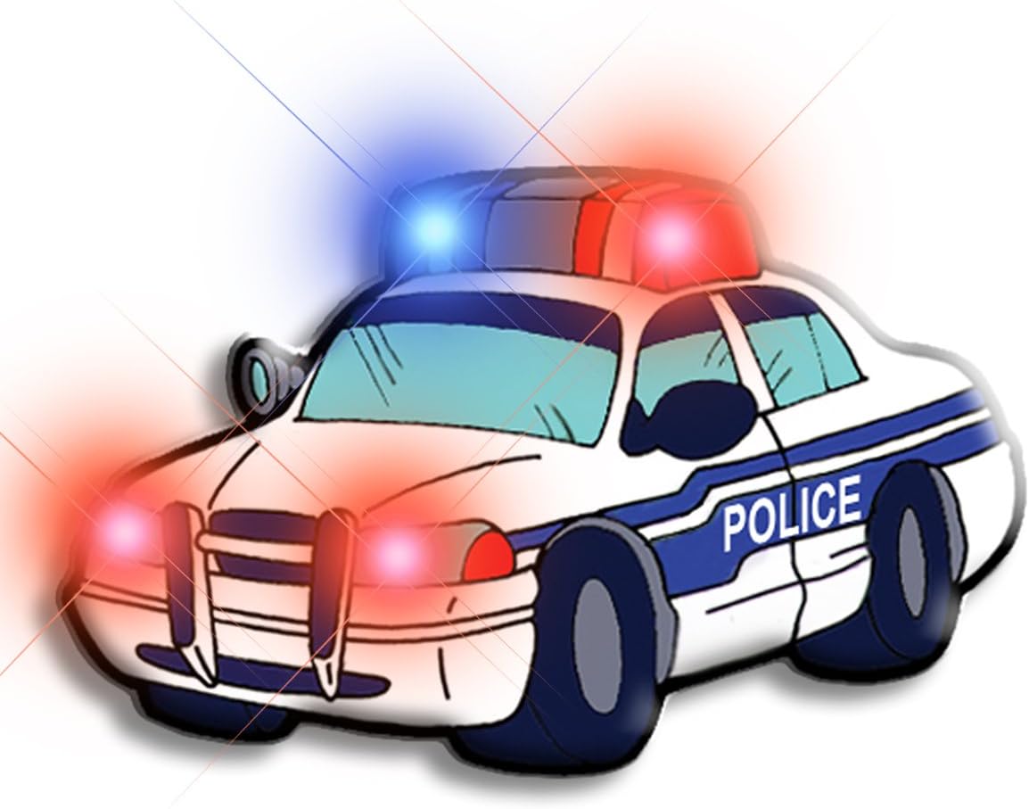 Light Up Police Car Flashing Blinking LED Body Light Lapel