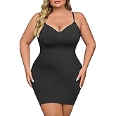 USEASY Shapewear Slip Dress for Women Under Dress Seamless Tummy Control Slip Dress Plus Size Smoothing Cami Dress Slips