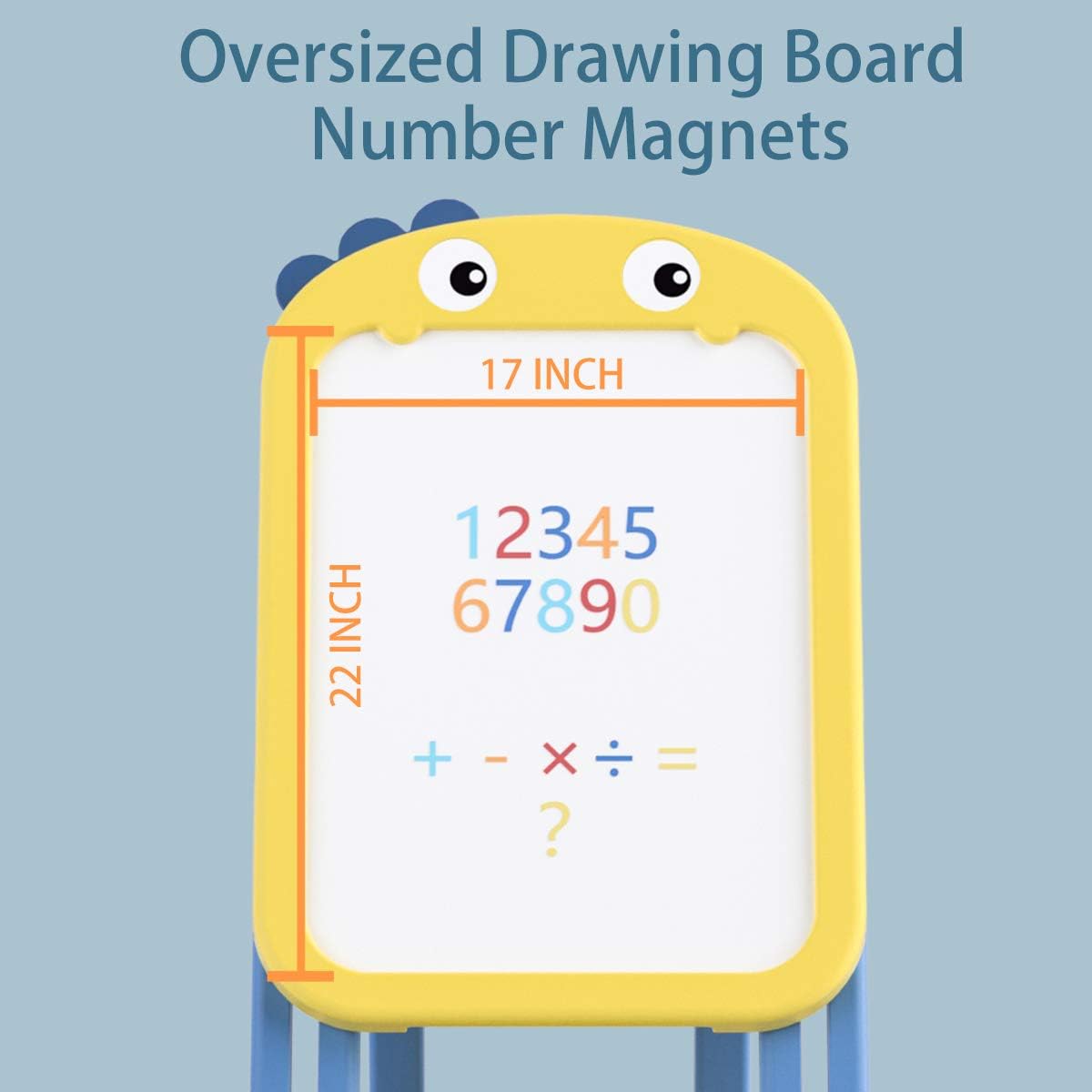 mloong Instant Kids Easel, Height Adjustable Art Easel, Magnetic Dry Erase Board with 16 pcs Number Magnets, Standing Drawing Whiteboard with 8 pcs Watercolor Pen for Toddlers (Yellow): Home & Kitchen