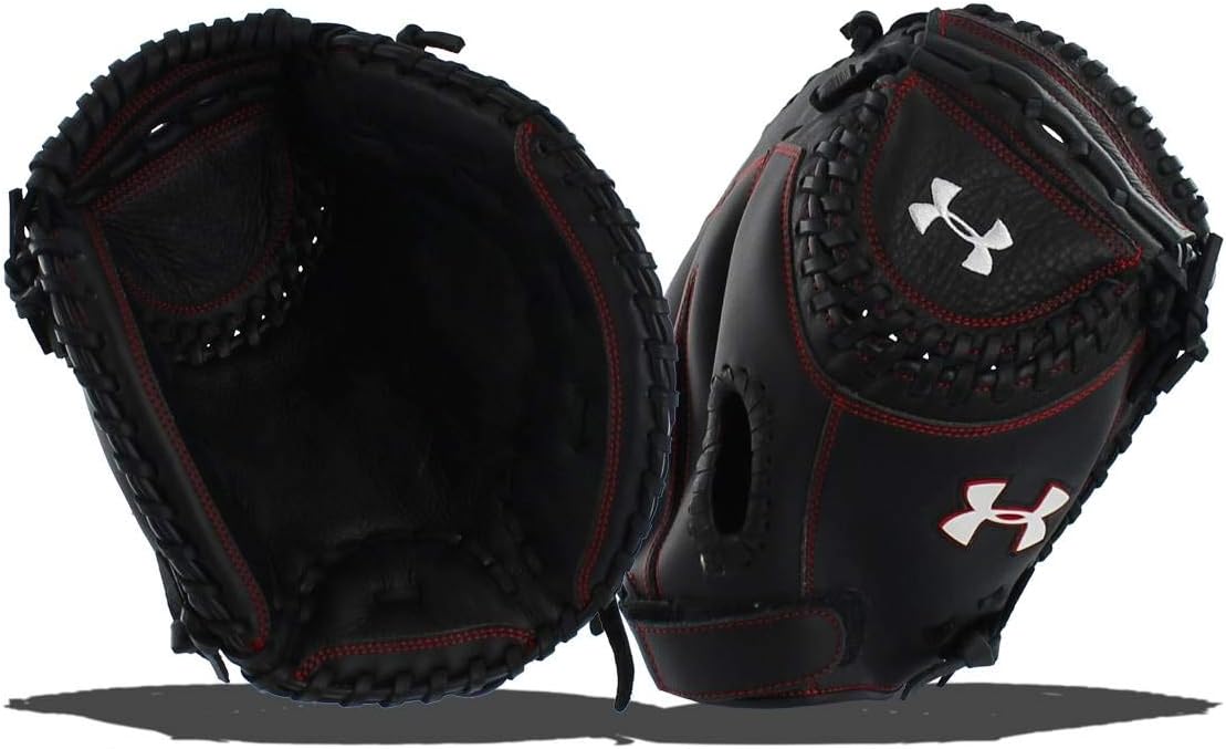 Under Armour Baseball UACMW-100-FR Under Armour Framer Series Softball Catching Mitt, Black, Ages 12+