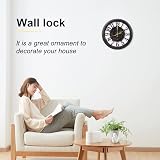 Silent Outdoor Wall Clock, Metal Decorative Black 28cm view 6