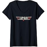 Womens Top Gun Classic Logo V-Neck T-Shirt Small