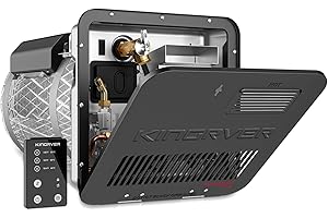 KINGRVER 6 Gallon RV Water Heater, HyBridShower 6 Pro, 1440 W Electric Dual Fuel, 12000 BTU Propane Hot Water Heater, Bulit-in Powered Anode Rod, Spark Ignition with Black Door