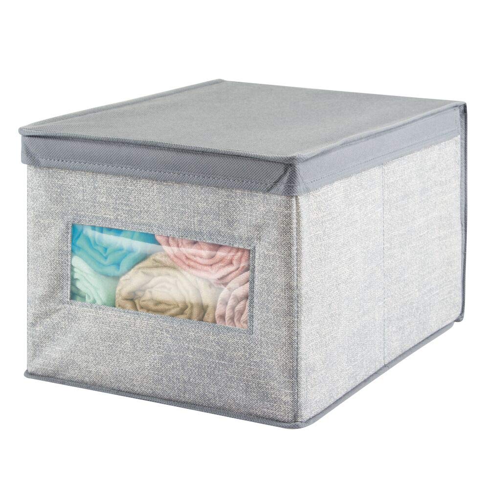 mDesign Storage Box Fabric Storage Cubes Ideal for Clothes Storage