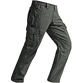 SPOSULEI Mens Tactical Pants Ripstop Cargo Work Pants with 9 Pockets Water Resistant Breathable Hiking Construction Pants