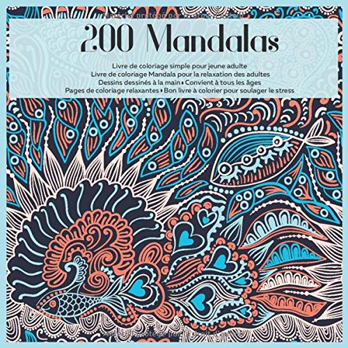 Amazonfr 200 Mandalas Livre De Coloriage Simple Pour
