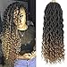 DEYNGS 18''Goddess Faux Locs Crochet Hair Braids Wavy with Curly Ends Synthetic Hair Extensions Fauxlocs Fiber Braiding Hair Afro Kinky Soft Dread Dreadlocks (6Packs/Lot, 1B/27)