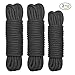 EROKAY All-Purpose Soft Cotton Rope, Pack of 2 x 33 Feet &1x 16 Feet, 1/3-Inch Diameter (Pack of 3) (Black)