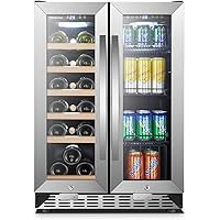 Sinoartizan Under Counter Wine and Beverage Cooler, 18 Bottles and 55 Cans