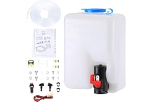 OFIG 12V Universal Car Windshield Washer Pump, Washer Fluid Reservoir Bottle Kit Windshield Tank with Pump Jet Button Switch