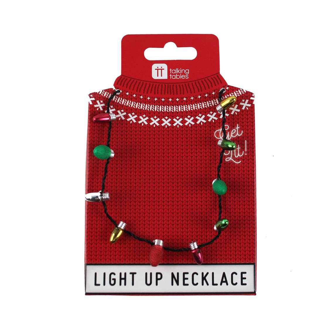 Talking Tables Christmas Entertainment Light Up Necklace for Christmas Party,Multi,22cm