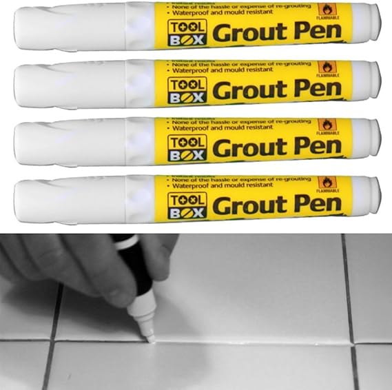 Grout Pen White for Revives & Restores tired GROUT Home, Office