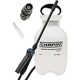 Chapin 20075 Disinfectant Bleach Sprayer, 1 Gallon, Made in The USA, Adjustable Cone Nozzle, Compatible with Bleach Solutions and Fungicides, Translucent White